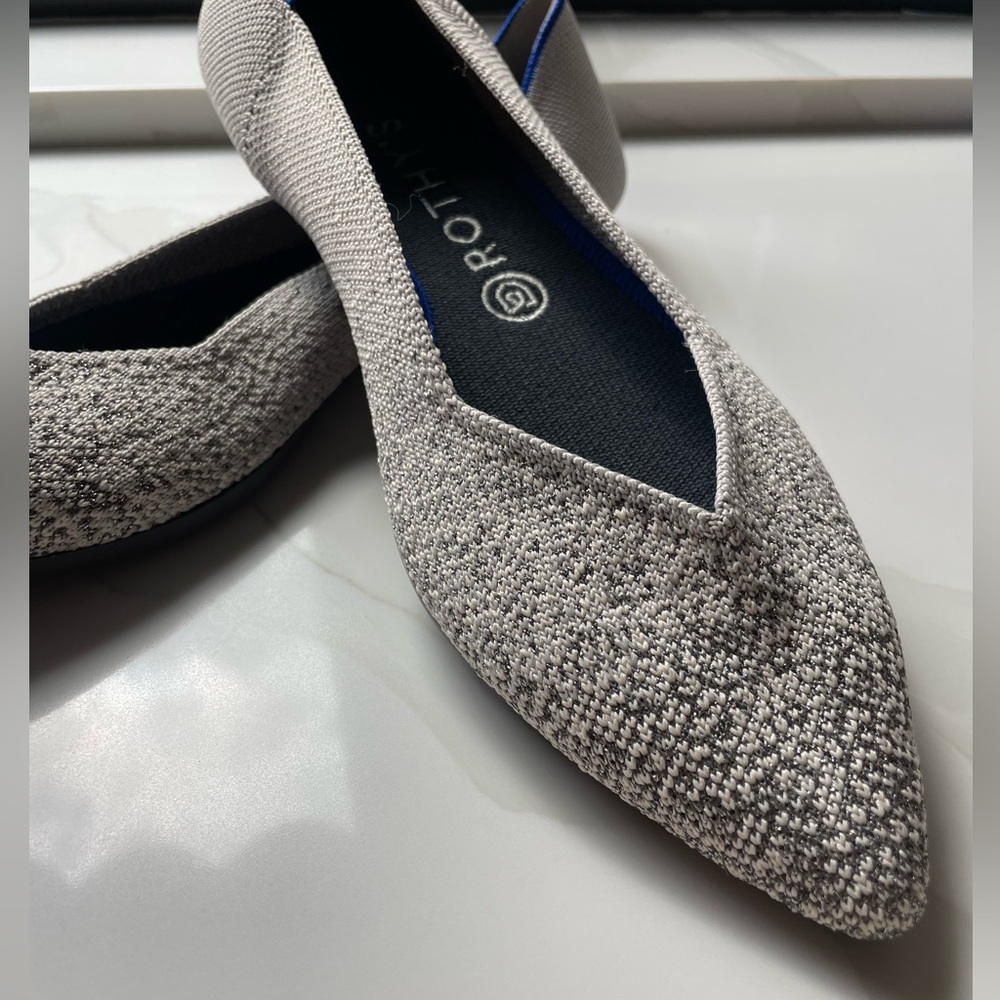 Nwot Rothys The Point Pearl Metallic Flats - image 4